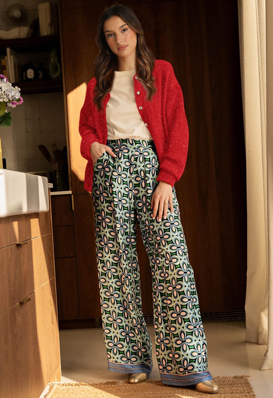 PRETTYGARDEN Long Sleeve Crewneck Button Down Womens Sweaters Fall Open Front Chunky Cardigan Sweaters for Women PRETTYGARDEN