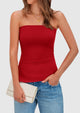 Womens Tube Top 2025 Summer Trendy Strapless Tops Going Out Outfits Ruched Asymmetrical Bandeau Shirts