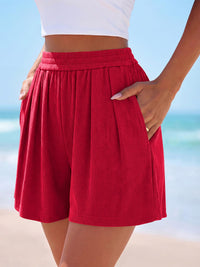 PRETTYGARDEN Flowy Summer Shorts for Women High Waisted Wide Leg Knitted Wide Leg Soft Pajama Shorts Women Vacation Outfits PRETTYGARDEN