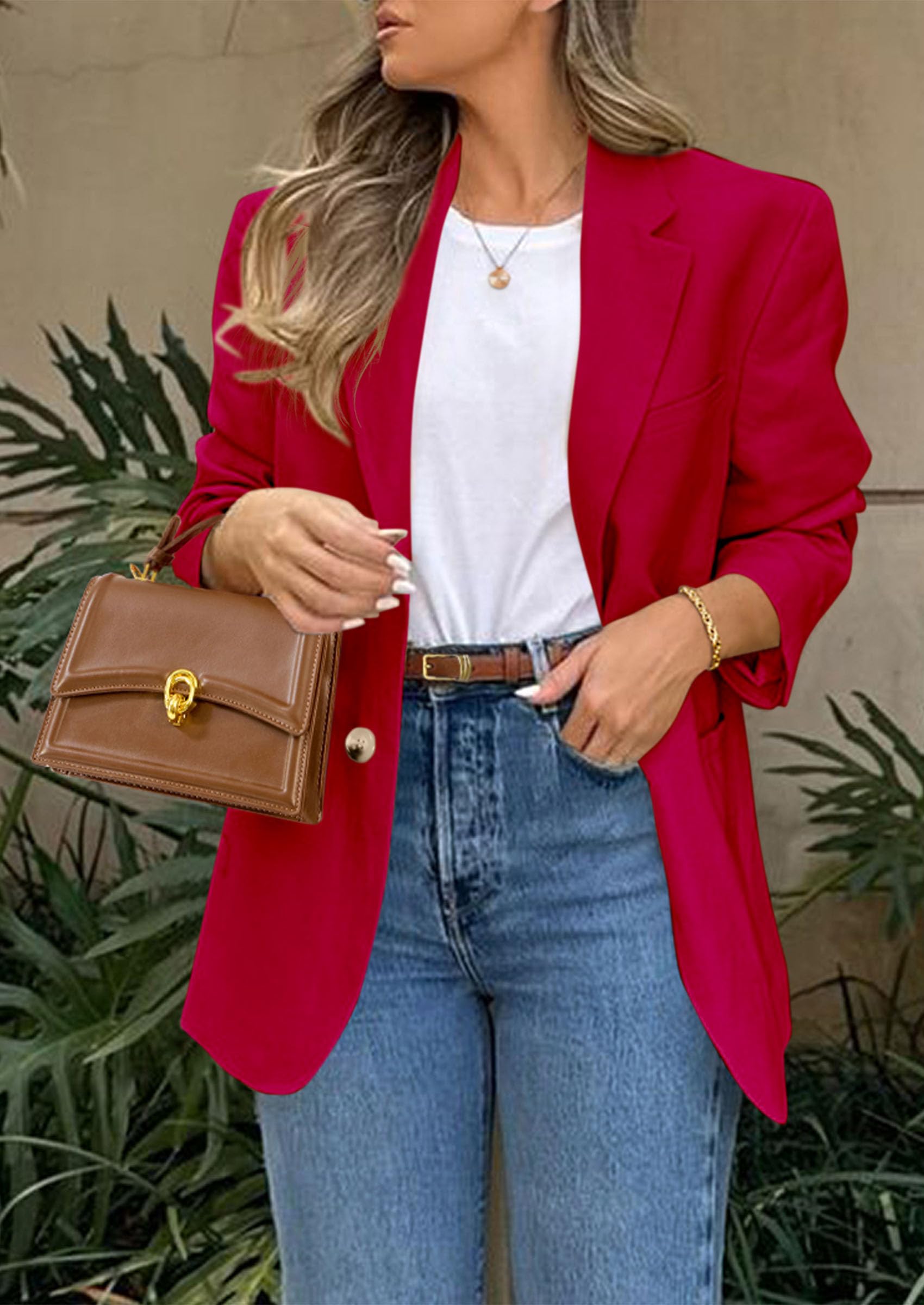 PRETTYGARDEN Blazers for Women Business Casual Long Sleeve Lapel Open Front Suit Jacket Work Blazer with Pockets