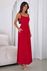 PRETTYGARDEN Womens Spaghetti Strap Maxi Dresses Sleeveless Summer Dress Long Casual Knit Flowy Beach Sundresses with Pockets PRETTYGARDEN