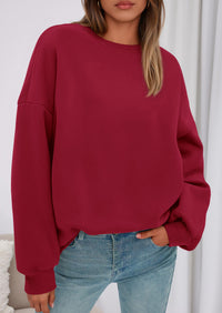 PRETTYGARDEN Sweatshirts for Women Oversized Crewneck Fleece Pullover Long Sleeve Tops Comfy Fall Winter Fashion Outfits
