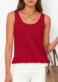 PRETTYGARDEN Womens Spring Crochet Tops Summer Sleeveless Scoop Neck Boho Sweater Tank Top Cute Beach Vacation Clothes PRETTYGARDEN