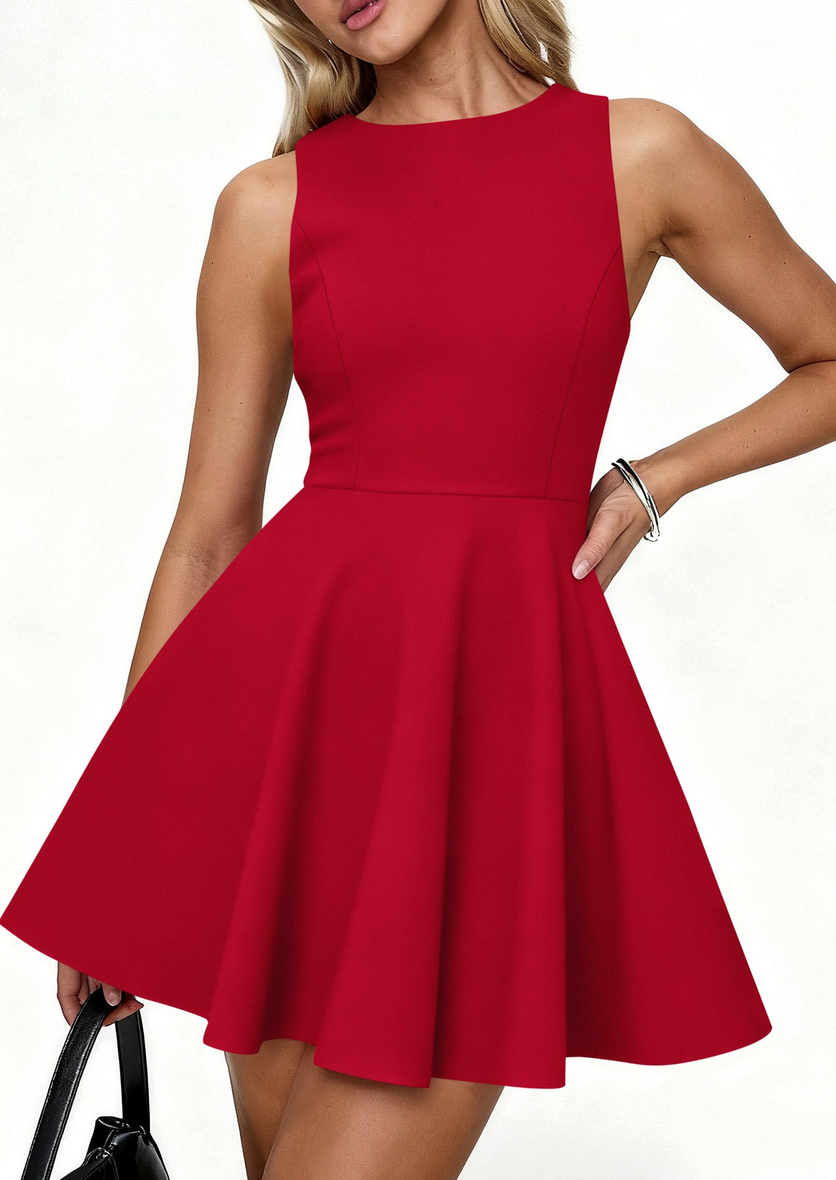 PRETTYGARDEN A Line Dresses for Women Elegant Classy Sleeveless Summer Short Tank Cocktail Party Spring Mini Dress PRETTYGARDEN