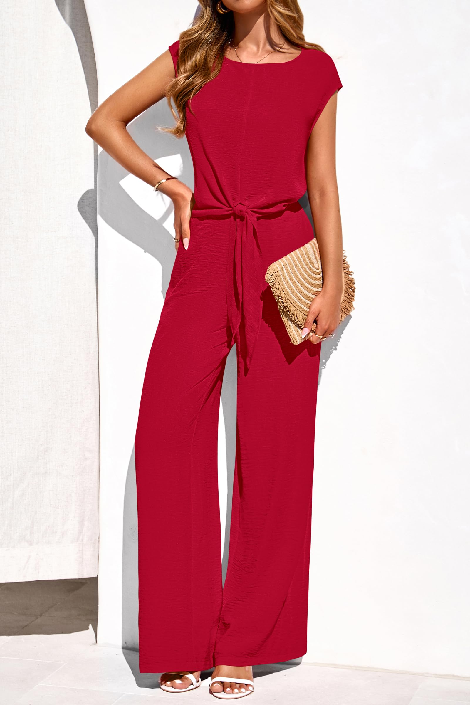 PRETTYGARDEN Women 2 Piece Lounge Sets Casual Summer Outfits Cap Sleeve Strappy Crop Tops Wide Leg Pant Tracksuit PRETTYGARDEN