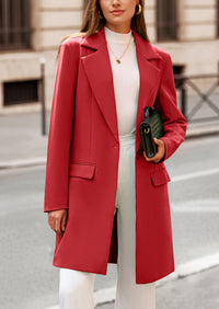 PRETTYGARDEN Women's Spring Fall Long Blazer Jackets Long Sleeve Lapel Pockets Loose Fit Work Casual Blazers Outerwear