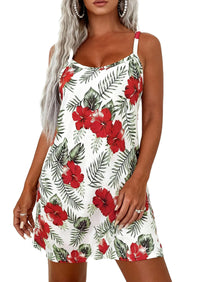 PRETTYGARDEN Women's Summer Dresses Casual Print Spaghetti Strap Sleeveless Sundress Beach Vacation Cover Ups PRETTYGARDEN