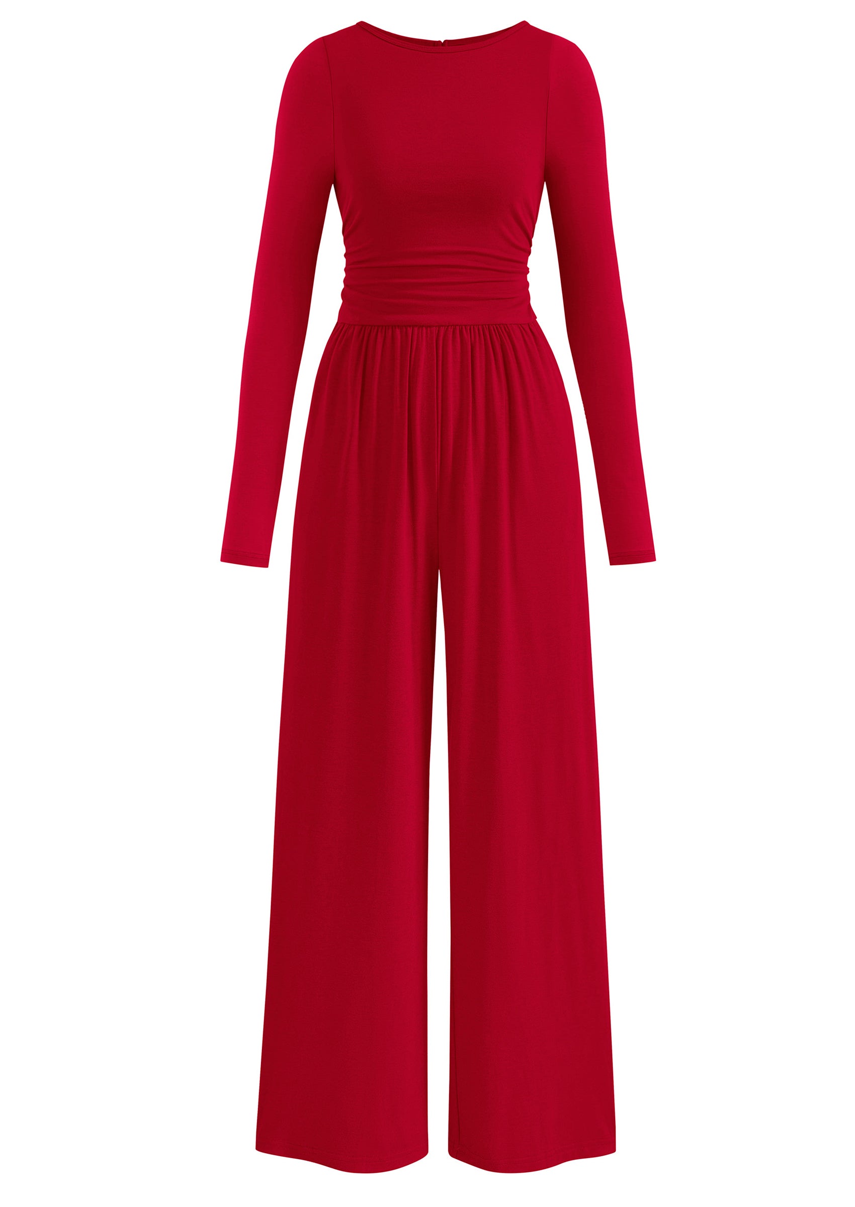 PRETTYGARDEN One Piece Jumpsuits for Women Dressy Casual Long Sleeve Crewneck Wide Leg Romper Overalls Spring Outfits 2026