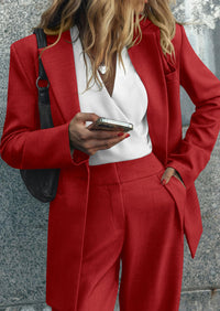 PRETTYGARDEN Women's Fall Two Piece Outfits Dressy Blazer Jacket and Wide Leg Pants Pockets Business Casual Office Suit Sets