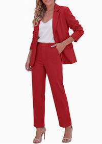 PRETTYGARDEN Two Piece Sets for Women Dressy Pant Suits | Lapel Blazer,Straight Leg Dress Pants,Professional Interview Suit Set,Business Casual Outfits,Office Work Clothes,Fall Winter