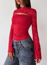 PRETTYGARDEN Womens Tops Fall Sexy Bell Long Sleeve Shirts Cut Out Fitted Y2k Lace Tshirt Ruched Going Out Crop Top 2026