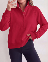 PRETTYGARDEN Women's Fall Trendy Oversized Sweatshirts | Comfy Ribbed Fabric, Raglan Long Sleeve Collared; Button Up Henley Pullover Blouse, Casual Workout Tops, Y2K Fashion Clothing