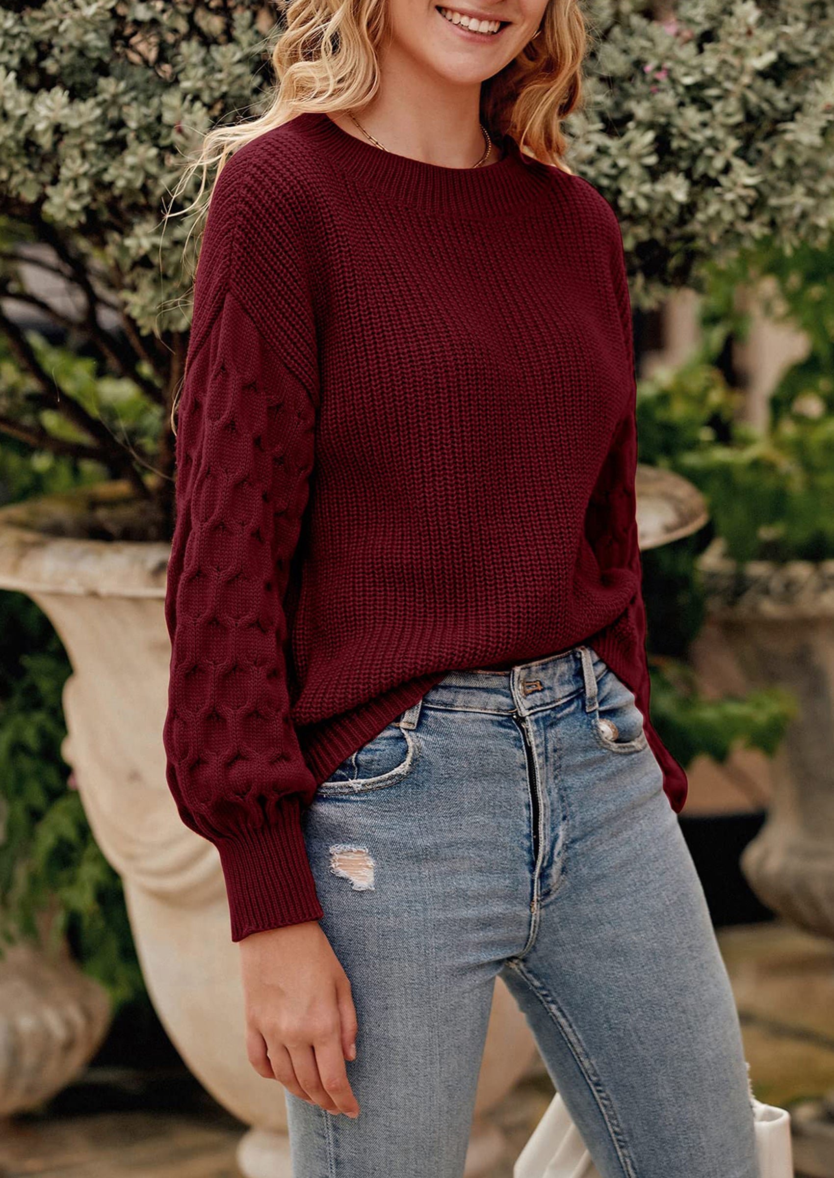 PRETTYGARDEN Women's Fall Pullover Sweater Casual Long Sleeve Loose Chunky Knit Tops Blouse Winter Fashion Clothing