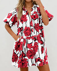 PRETTYGARDEN Womens Summer Dresses 2026 Casual Puff Sleeve Button Down Mini Shirt Dress Boho Floral Babydoll Sun Dress PRETTYGARDEN