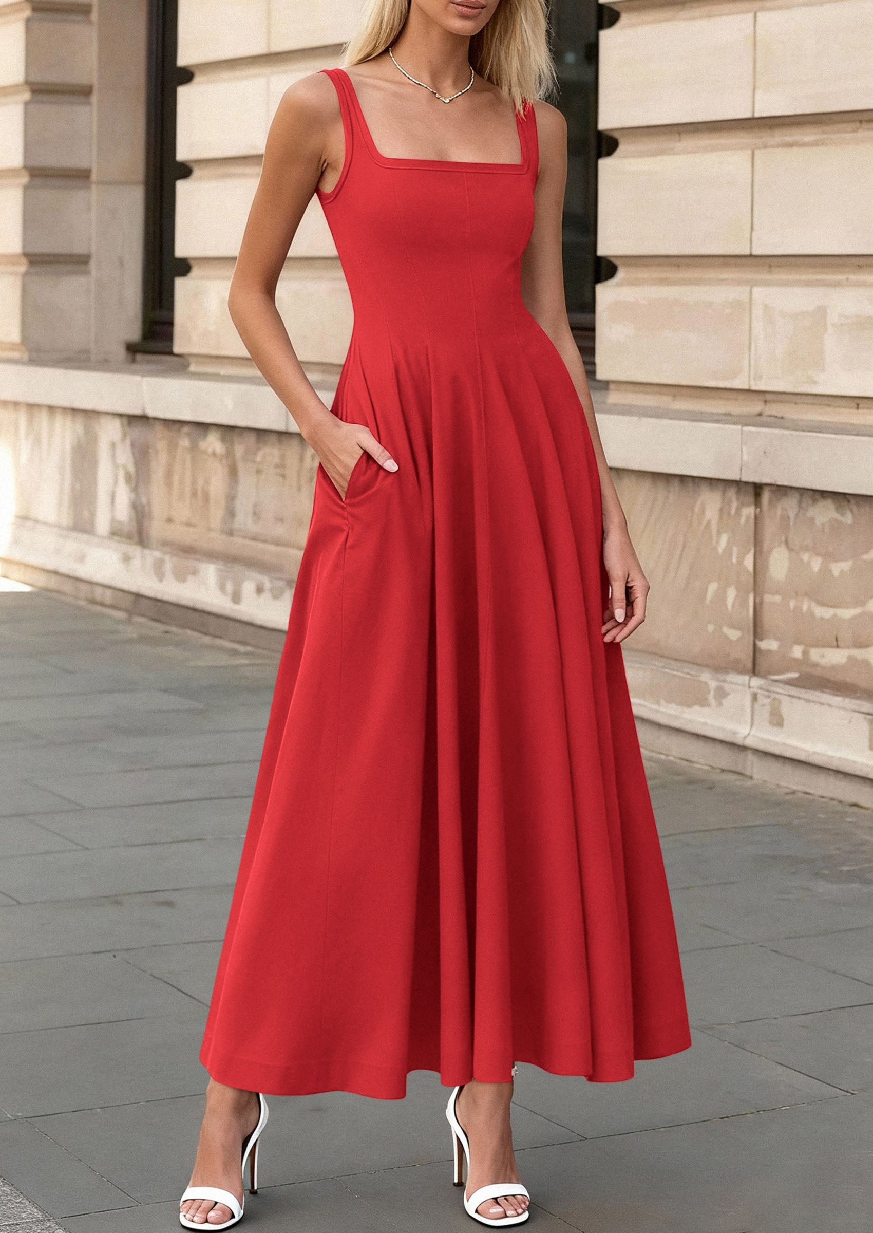 PRETTYGARDEN Cocktail Dresses for Women Formal 2026 Summer Sleeveless A Line Long Flowy Spring Wedding Guest Party Midi Dress PRETTYGARDEN