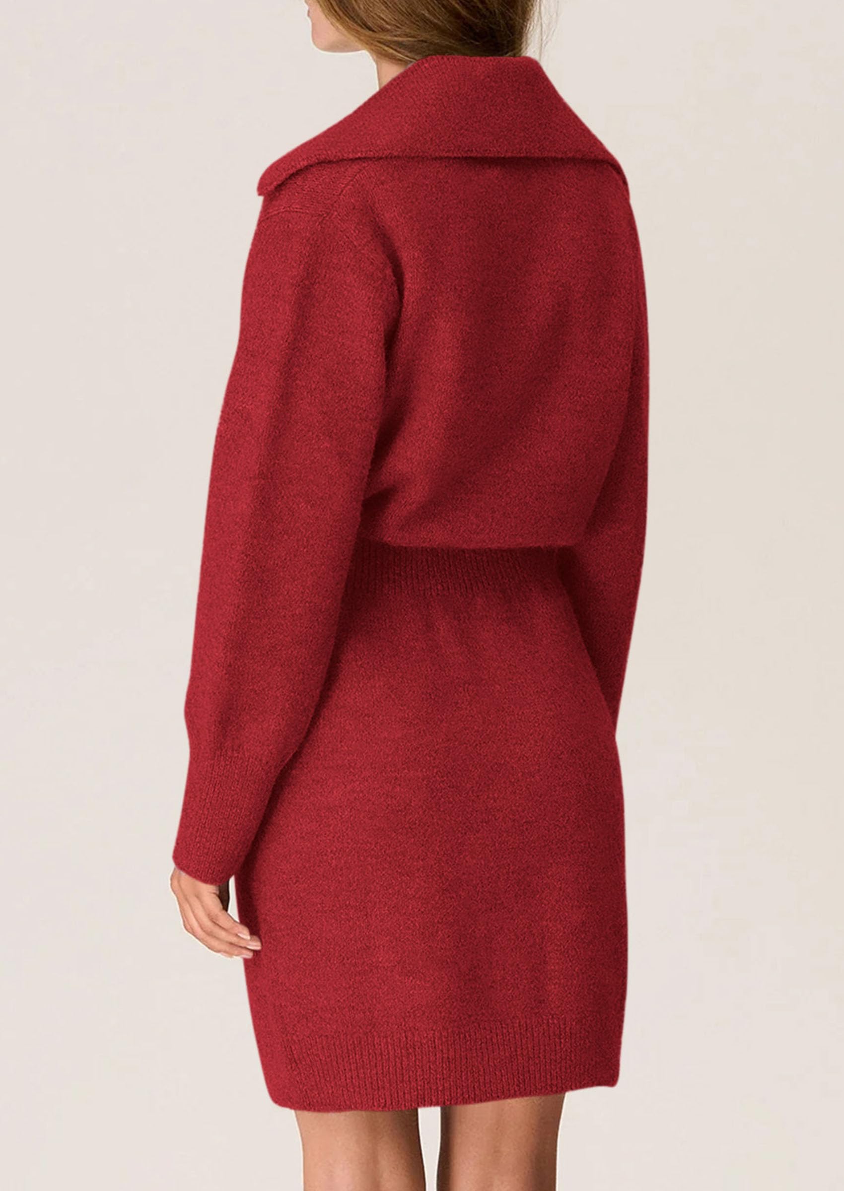 PRETTYGARDEN Sweater Dresses for Women Trendy Long Sleeve Button Down Short Spring Dress