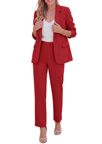 PRETTYGARDEN Two Piece Sets for Women Dressy Pant Suits | Lapel Blazer,Straight Leg Dress Pants,Professional Interview Suit Set,Business Casual Outfits,Office Work Clothes,Fall Winter