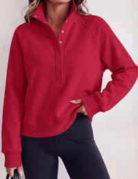 PRETTYGARDEN Women's Fall Trendy Oversized Sweatshirts | Comfy Ribbed Fabric, Raglan Long Sleeve Collared; Button Up Henley Pullover Blouse, Casual Workout Tops, Y2K Fashion Clothing