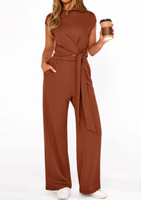 PRETTYGARDEN 2 Piece Matching Lounge Sets For Women Summer Short Sleeve Tie Front Crop Tops Casual Wide Leg Pants Tracksuit PRETTYGARDEN