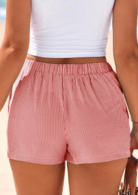 BTFBM Striped Boxer Shorts for Women Summer Elastic Waist Y2k Vacation Beach Bottoms Lounge Sleep Pj Pajama Shorts