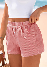 BTFBM Striped Boxer Shorts for Women Summer Elastic Waist Y2k Vacation Beach Bottoms Lounge Sleep Pj Pajama Shorts