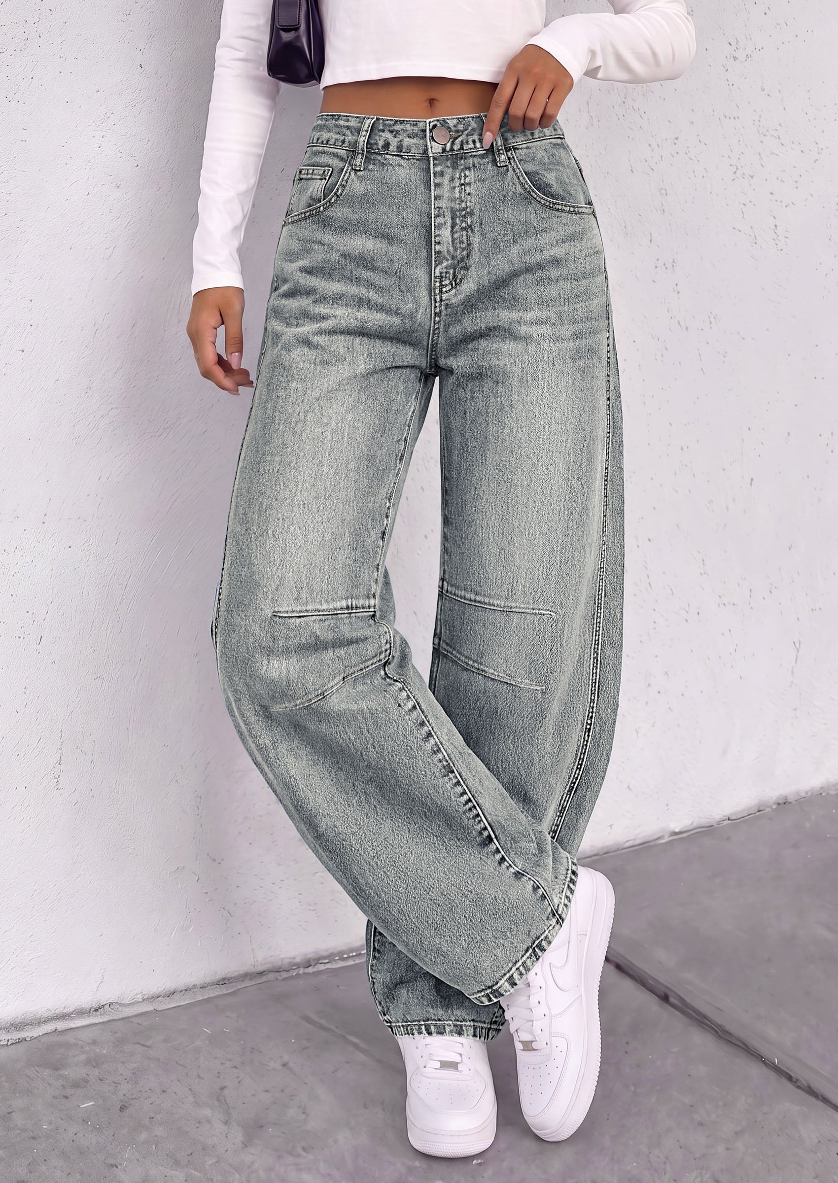 PRETTYGARDEN Womens Bootcut Denim Jeans Wide Leg Pants | Stretchy, High Waisted Rise, Flare Bell Bottom, Pockets, Trendy Casual, Going Out Outfits, Fall Winter Fashion Clothing