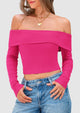 Off The Shoulder Top for Women 2025 Long Sleeve Shirts Trendy Going Out Crop Tops Spring Fashion Clothes