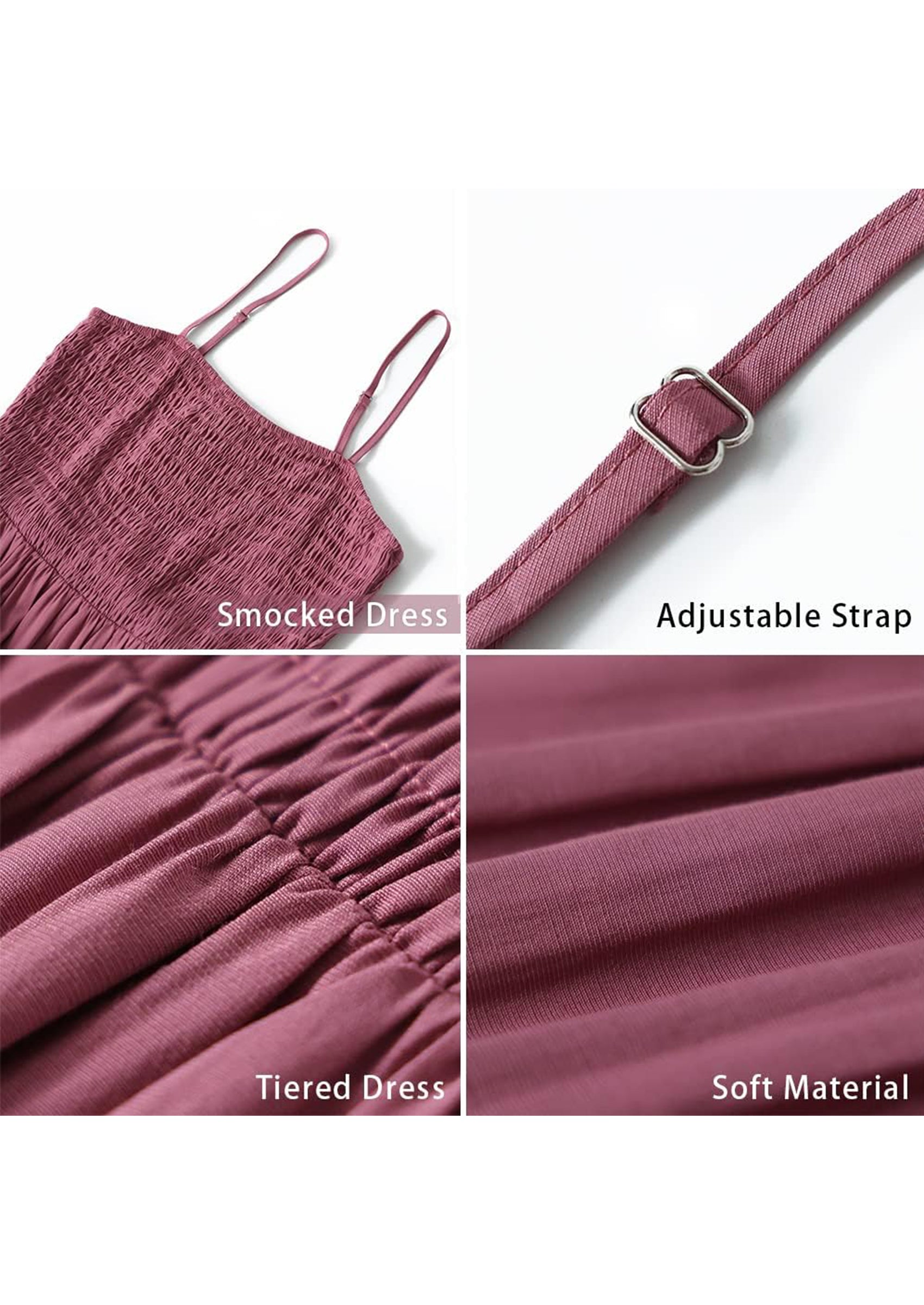 PRETTYGARDEN Women's Summer Maxi Dress Casual Boho Sleeveless Spaghetti Strap Smocked Tiered Long Beach Sundresses PRETTYGARDEN