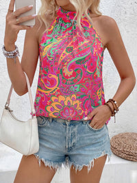 PRETTYGARDEN Halter Tops for Women Summer High Neck Boho Tank Top Sleeveless Beach Vacation Clothes Casual Blouse Shirts PRETTYGARDEN