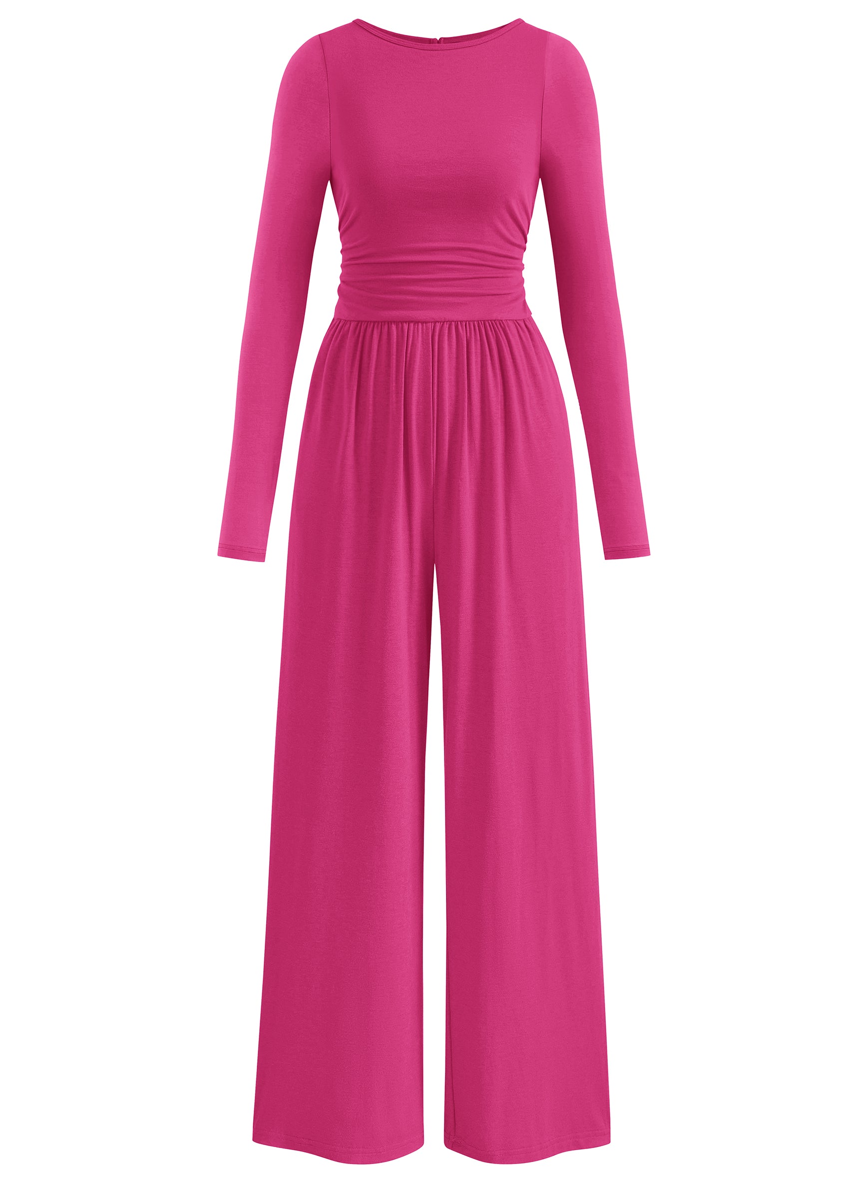 PRETTYGARDEN One Piece Jumpsuits for Women Dressy Casual Long Sleeve Crewneck Wide Leg Romper Overalls Spring Outfits 2026