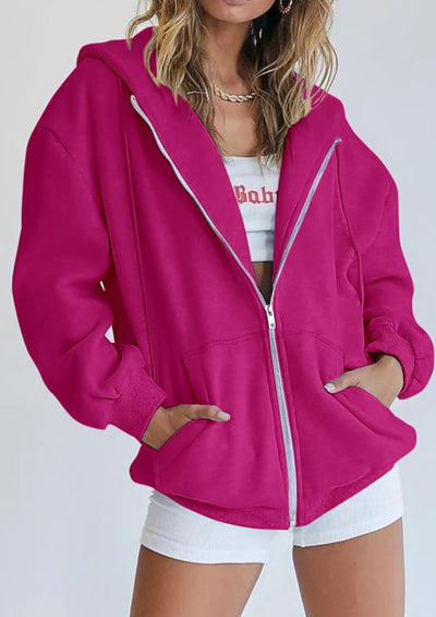 PRETTYGARDEN Women's Zip Up Y2K Hoodies Casual Long Sleeve Sweatshirts Fall Spring Track Jackets with Pockets