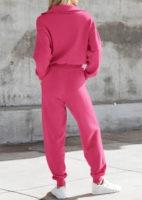 PRETTYGARDEN Women's 2 Piece Sweater Set Pullover Zip Up Sweatshirt Jogger Sweatpants Tracksuit Casual Outfit