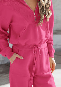 PRETTYGARDEN Women's 2 Piece Sweater Set Pullover Zip Up Sweatshirt Jogger Sweatpants Tracksuit Casual Outfit