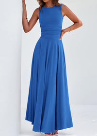 PRETTYGARDEN Womens Spring Dresses Casual Sleeveless Crewneck Aline Maxi Dress Stretch Tank Flowy Long Dresses