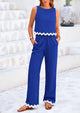 Sleeveless Tank Crop Top Wide Leg Pants Set