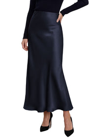 PRETTYGARDEN Women's 2026 Fall Fashion Maxi Long Skirts Trendy Silk Satin High Waisted A Line Mermaid Business Casual Outfits