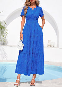 PRETTYGARDEN Womens Boho Maxi Dress 2026 Floral Summer Spring Short Sleeve V Neck A Line Embroidered Beach Vacation Dresses