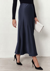 PRETTYGARDEN Women's 2026 Fall Fashion Maxi Long Skirts Trendy Silk Satin High Waisted A Line Mermaid Business Casual Outfits