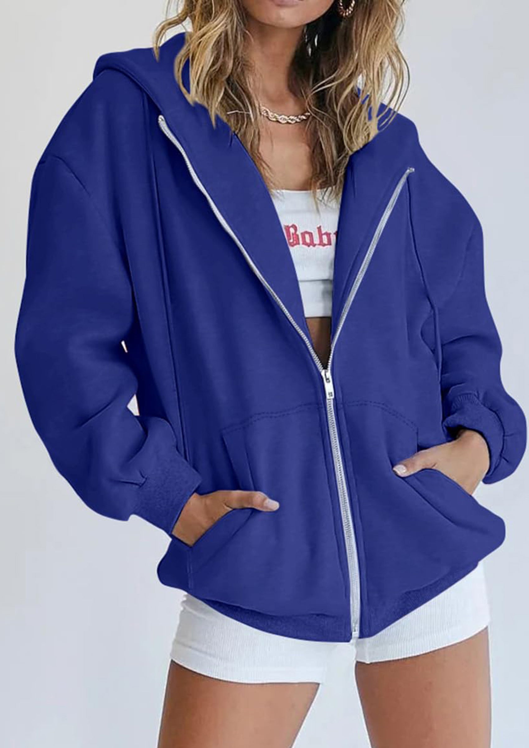 PRETTYGARDEN Women's Zip Up Y2K Hoodies Casual Long Sleeve Sweatshirts Fall Spring Track Jackets with Pockets