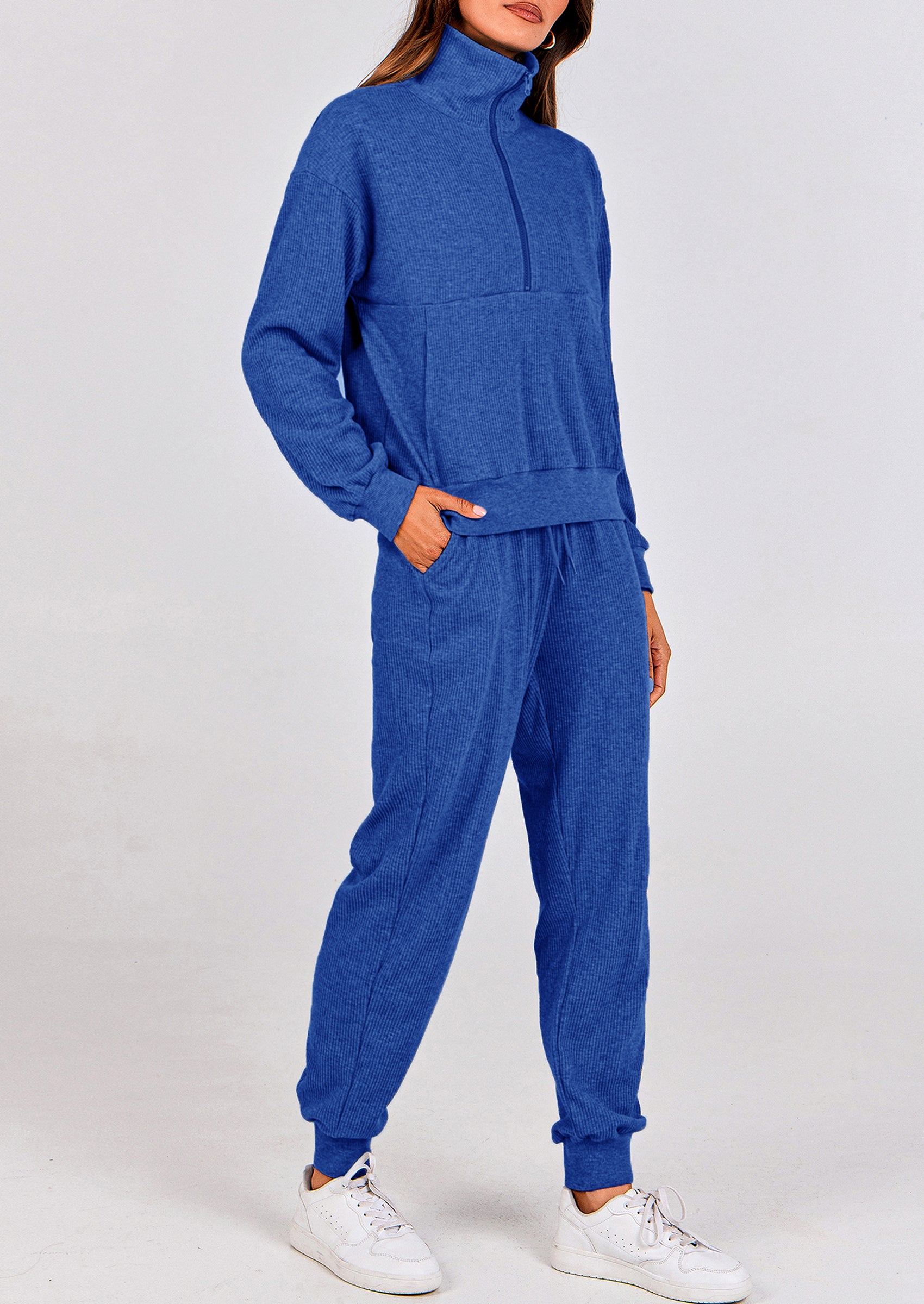 PRETTYGARDEN Women's Fall 2 Piece Lounge Sets Zip Up Sweatshirt Jogger Pants Sweat Track Suits Travel Outfit Winter Clothing