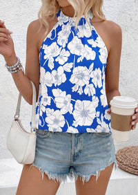 PRETTYGARDEN Halter Tops for Women Summer High Neck Boho Tank Top Sleeveless Beach Vacation Clothes Casual Blouse Shirts PRETTYGARDEN