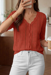 PRETTYGARDEN Womens Short Sleeve Crochet Knit Sweater Spring Fashion Button Down Lightweight Cardigans Summer Tops PRETTYGARDEN