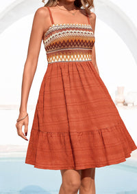PRETTYGARDEN Womens Summer Dresses 2026 Paisley Spaghetti Strap Sleeveless Smocked A Line Boho Mini Dress with Pockets PRETTYGARDEN