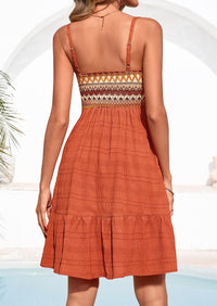 PRETTYGARDEN Womens Summer Dresses 2026 Paisley Spaghetti Strap Sleeveless Smocked A Line Boho Mini Dress with Pockets PRETTYGARDEN