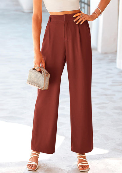 PRETTYGARDEN Wide Leg Pants for Women Trendy Fall High Waisted Business Casual Outfits Work Pant Trousers