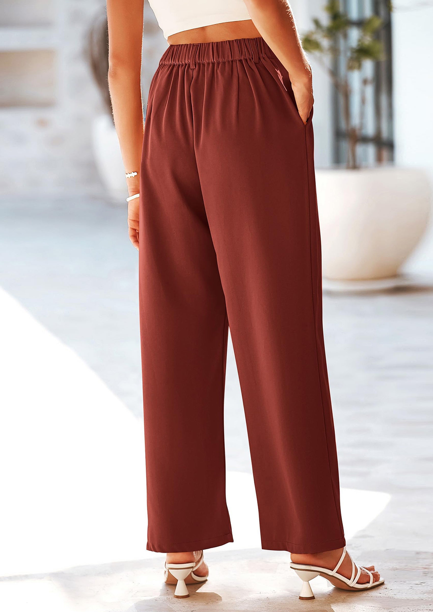 PRETTYGARDEN Wide Leg Pants for Women Trendy Fall High Waisted Business Casual Outfits Work Pant Trousers