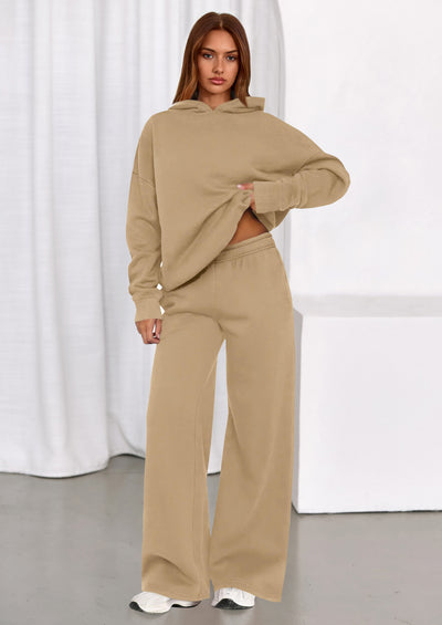 PRETTYGARDEN Womens Sweatsuits 2 Piece Set Casual Winter Long Sleeve Hoodie Loose Wide Leg Sweatpants Fall Tracksuit