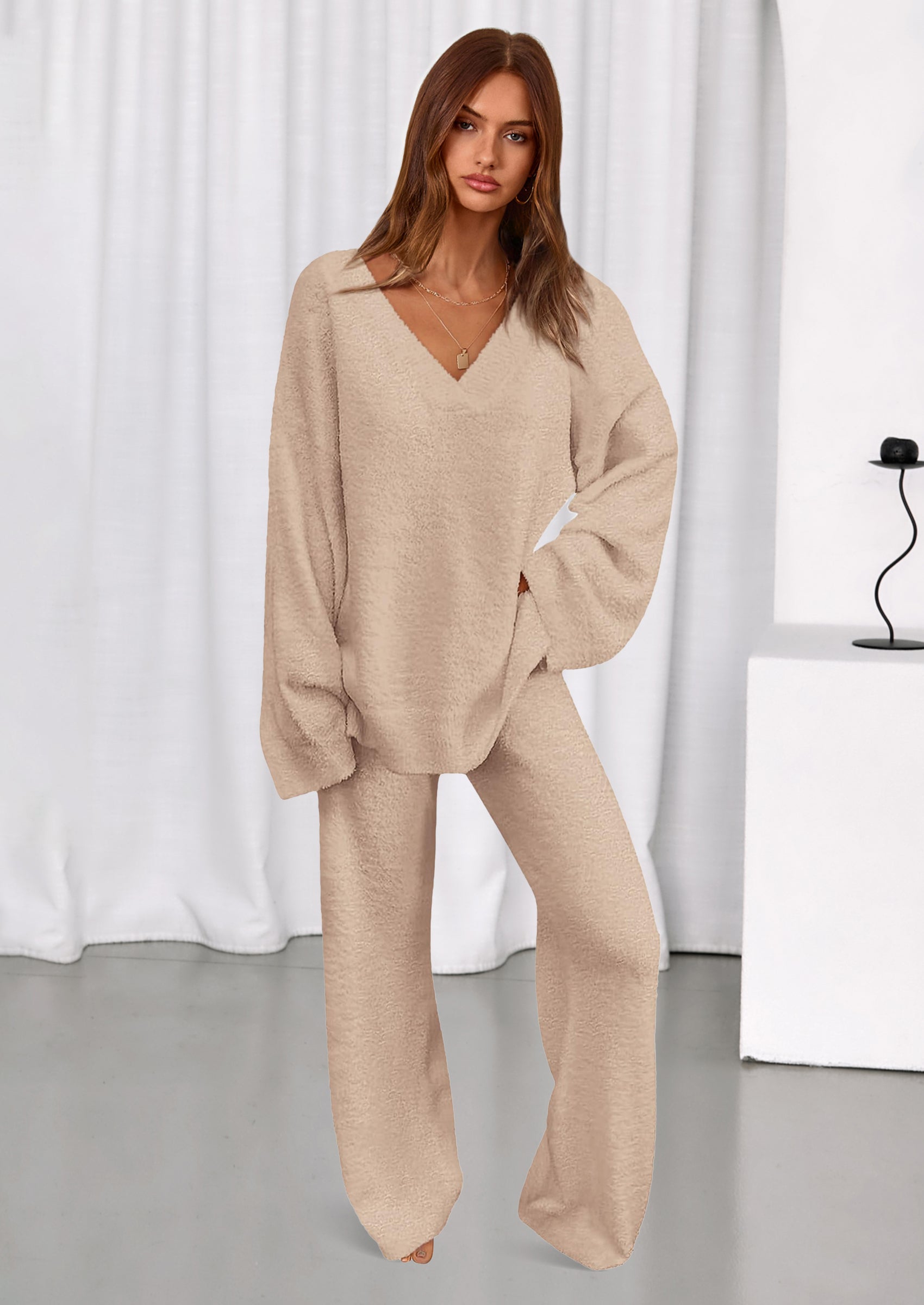 PRETTYGARDEN Lounge Sets for Women Two Piece Sweaters Pajama Set Fall Fashion Loungewear Outfits Matching Winter Clothes