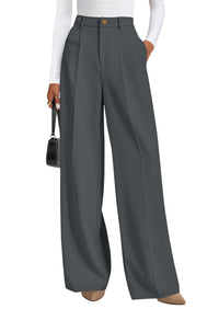 PRETTYGARDEN Women's Tailored Wide Leg Work Dress Pants | High Waisted Flowy Business Casual Palazzo Pants, Professional Office Trousers Slacks, Interview Outfits, Work Clothes