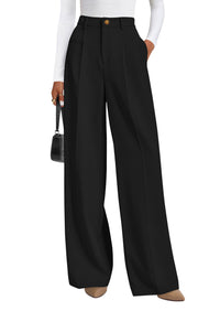 PRETTYGARDEN Women's Tailored Wide Leg Work Dress Pants | High Waisted Flowy Business Casual Palazzo Pants, Professional Office Trousers Slacks, Interview Outfits, Work Clothes